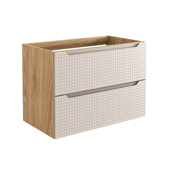 Waschbeckenunterschrank Luxera Beige 80 × 57 × 46 cm mit 2 Schubladen