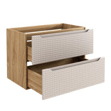 Waschbeckenunterschrank Luxera Beige 80 × 57 × 46 cm mit 2 Schubladen – Ansicht 3