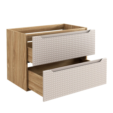 Waschbeckenunterschrank Luxera Beige 80 × 57 × 46 cm mit 2 Schubladen – Ansicht 3