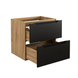 Waschbeckenunterschrank Luxera Schwarz matt 60 × 57 × 46 cm mit 2 Schubladen – Ansicht 3