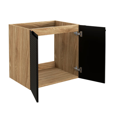 Waschbeckenunterschrank Luxera Schwarz matt 60 × 57 × 46 cm mit 2 Türen – Ansicht 3