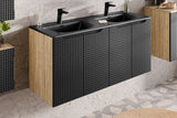 Waschbeckenunterschrank Luxera Schwarz matt 60 × 57 × 46 cm mit 2 Türen – Ansicht 4