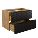 Waschbeckenunterschrank Luxera Schwarz matt 80 × 57 × 46 cm mit 2 Schubladen – Ansicht 3