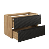 Waschbeckenunterschrank Luxera Schwarz matt 90 × 57 × 46 cm mit 2 Schubladen – Ansicht 3