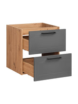 Waschbeckenunterschrank Madrisa Graphit 60 × 61 × 46 cm mit 2 Schubladen