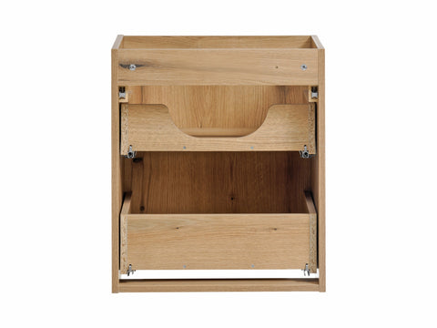 Waschbeckenunterschrank Novira Coast Evoke Eiche 50 × 57 × 39 cm mit 2 Schubladen – Chrom glänzend