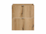 Waschbeckenunterschrank Novira Coast Evoke Eiche 50 × 57 × 39 cm mit 2 Schubladen – Chrom glänzend – Ansicht 3