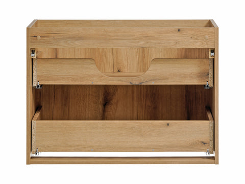 Waschbeckenunterschrank Novira Coast Evoke Eiche 80 × 57 × 39 cm mit 2 Schubladen – Chrom glänzend