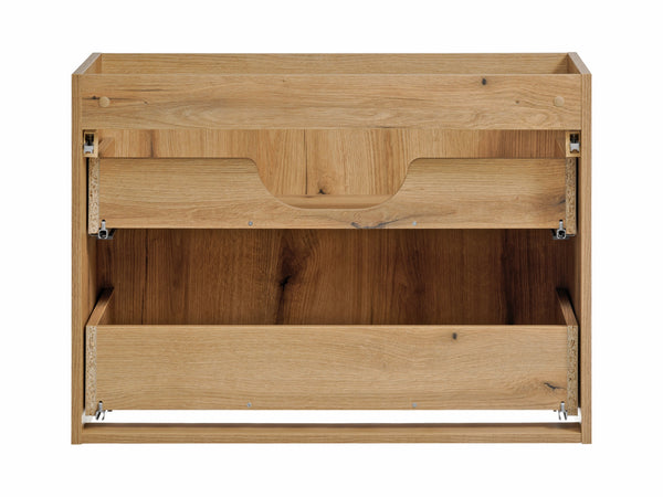 Waschbeckenunterschrank Novira Coast Evoke Eiche 80 × 57 × 39 cm mit 2 Schubladen – Chrom glänzend