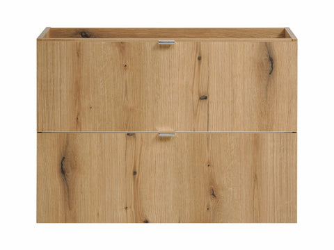 Waschbeckenunterschrank Novira Coast Evoke Eiche 80 × 57 × 39 cm mit 2 Schubladen – Chrom glänzend – Ansicht 3