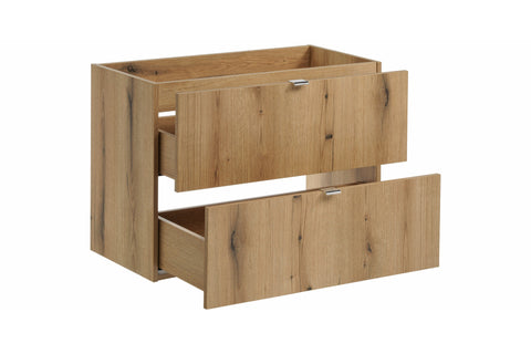 Waschbeckenunterschrank Novira Coast Evoke Eiche 80 × 57 × 39 cm mit 2 Schubladen – Chrom glänzend – Ansicht 4