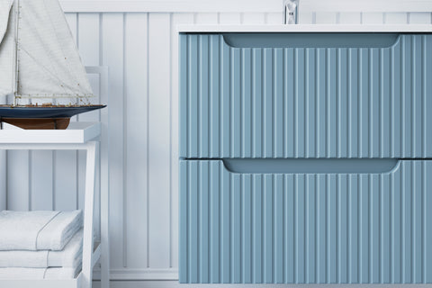 Waschbeckenunterschrank Novira Denimblau 60 × 57 × 39 cm mit 2 Schubladen – Ansicht 7