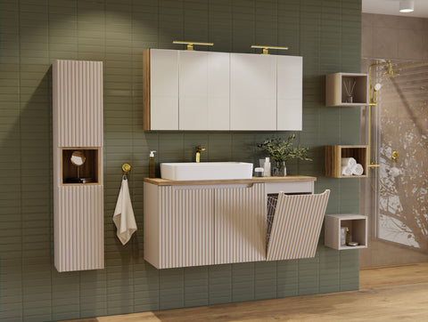 Waschbeckenunterschrank Novira Kaschmir matt 80 × 57 × 39 cm mit 2 Türen – Ansicht 5