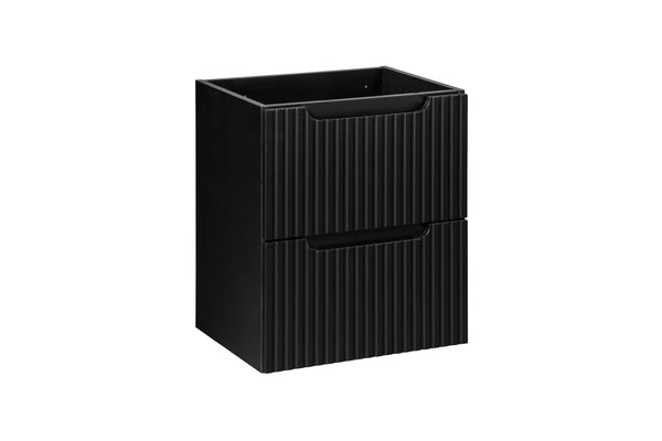 Waschbeckenunterschrank Novira Schwarz matt 50 × 57 × 39 cm mit 2 Schubladen