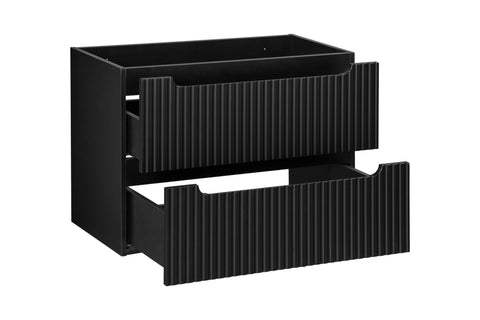 Waschbeckenunterschrank Novira Schwarz matt 80 × 57 × 39 cm mit 2 Schubladen – Ansicht 3