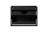 Waschbeckenunterschrank Novira Schwarz matt 80 × 57 × 39 cm mit 2 Schubladen – Ansicht 4