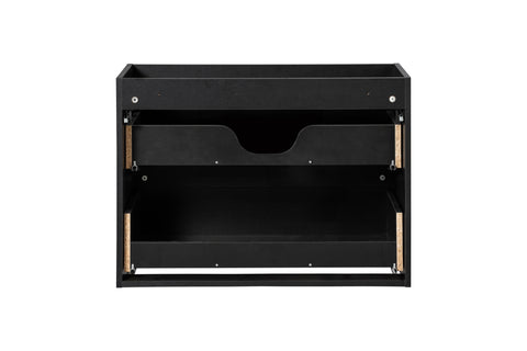 Waschbeckenunterschrank Novira Schwarz matt 80 × 57 × 39 cm mit 2 Schubladen – Ansicht 4