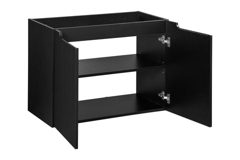 Waschbeckenunterschrank Novira Schwarz matt 80 × 57 × 39 cm mit 2 Türen – Ansicht 3