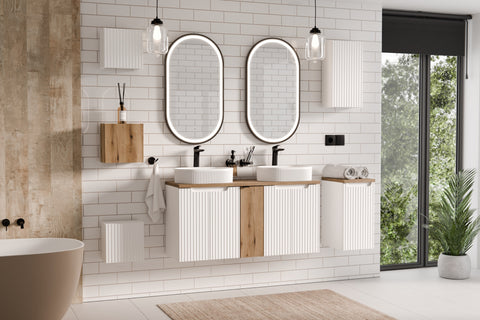 Waschbeckenunterschrank Novira Weiß matt 50 × 57 × 39 cm mit 2 Türen – Ansicht 5