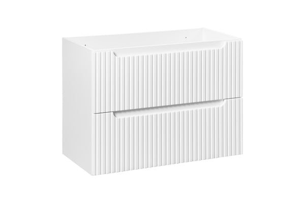 Waschbeckenunterschrank Novira Weiß matt 80 × 57 × 39 cm mit 2 Schubladen