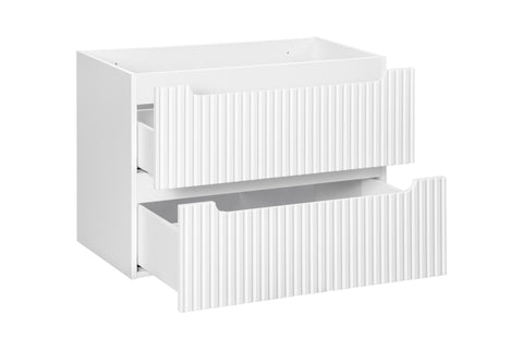 Waschbeckenunterschrank Novira Weiß matt 80 × 57 × 39 cm mit 2 Schubladen – Ansicht 3
