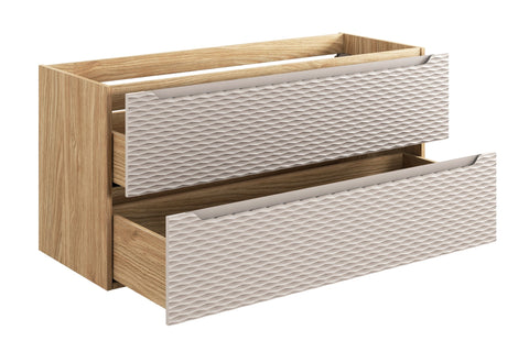 Waschbeckenunterschrank Oceana Beige 120 × 57 × 46 cm mit 2 Schubladen – Ansicht 3