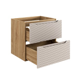 Waschbeckenunterschrank Oceana Beige 60 × 57 × 46 cm mit 2 Schubladen – Ansicht 3