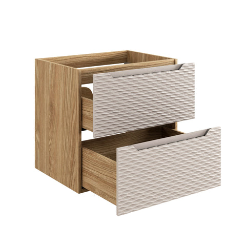 Waschbeckenunterschrank Oceana Beige 60 × 57 × 46 cm mit 2 Schubladen – Ansicht 3