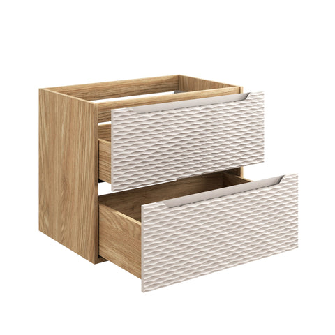 Waschbeckenunterschrank Oceana Beige 70 × 57 × 46 cm mit 2 Schubladen – Ansicht 3