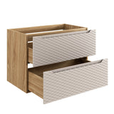 Waschbeckenunterschrank Oceana Beige 80 × 57 × 46 cm mit 2 Schubladen – Ansicht 3