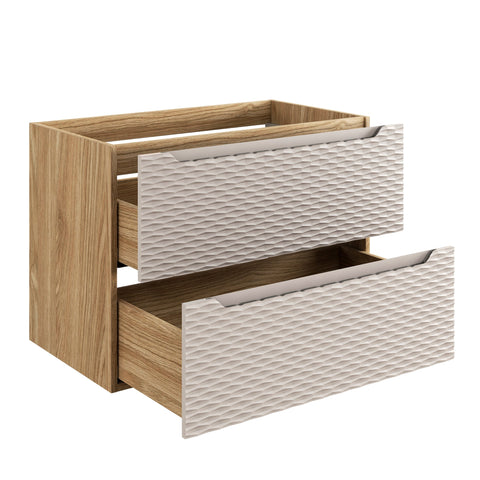 Waschbeckenunterschrank Oceana Beige 80 × 57 × 46 cm mit 2 Schubladen – Ansicht 3