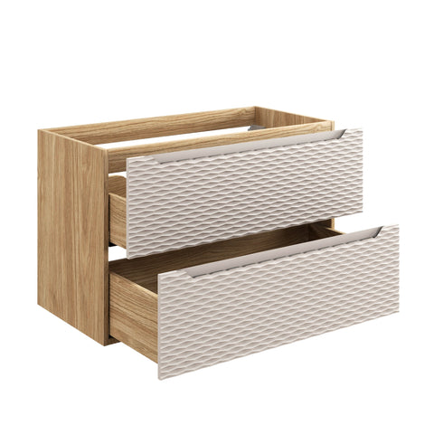 Waschbeckenunterschrank Oceana Beige 90 × 57 × 46 cm mit 2 Schubladen – Ansicht 3