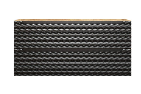 Waschbeckenunterschrank Oceana Schwarz matt 120 × 57 × 46 cm mit 2 Schubladen – Ansicht 2