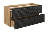 Waschbeckenunterschrank Oceana Schwarz matt 120 × 57 × 46 cm mit 2 Schubladen – Ansicht 3