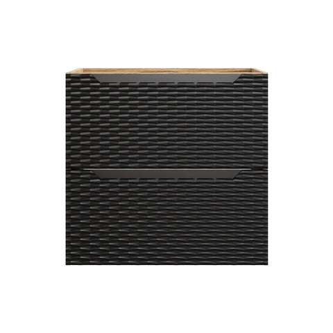 Waschbeckenunterschrank Oceana Schwarz matt 60 × 57 × 46 cm mit 2 Schubladen – Ansicht 2