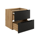 Waschbeckenunterschrank Oceana Schwarz matt 60 × 57 × 46 cm mit 2 Schubladen – Ansicht 3