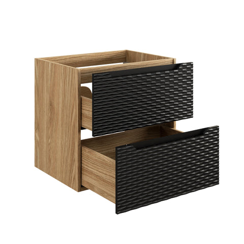 Waschbeckenunterschrank Oceana Schwarz matt 60 × 57 × 46 cm mit 2 Schubladen – Ansicht 3
