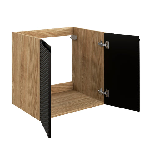 Waschbeckenunterschrank Oceana Schwarz matt 60 × 57 × 46 cm mit 2 Türen – Ansicht 3