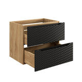 Waschbeckenunterschrank Oceana Schwarz matt 70 × 57 × 46 cm mit 2 Schubladen – Ansicht 3