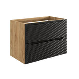 Waschbeckenunterschrank Oceana Schwarz matt 80 × 57 × 46 cm mit 2 Schubladen