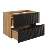 Waschbeckenunterschrank Oceana Schwarz matt 80 × 57 × 46 cm mit 2 Schubladen – Ansicht 3