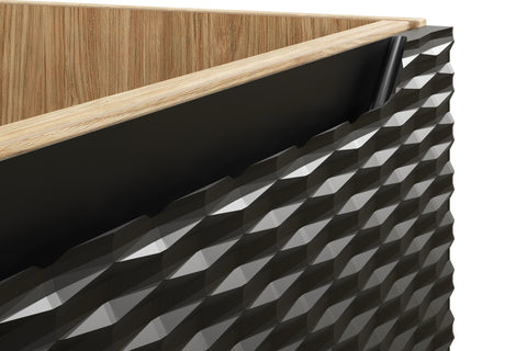Waschbeckenunterschrank Oceana Schwarz matt 80 × 57 × 46 cm mit 2 Schubladen – Ansicht 5