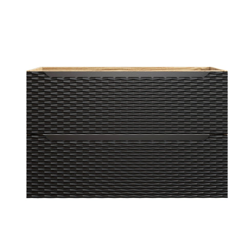 Waschbeckenunterschrank Oceana Schwarz matt 90 × 57 × 46 cm mit 2 Schubladen – Ansicht 2