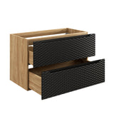 Waschbeckenunterschrank Oceana Schwarz matt 90 × 57 × 46 cm mit 2 Schubladen – Ansicht 3