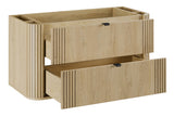 Waschbeckenunterschrank Ovara Cremona Eiche 100 × 52 × 45,8 cm mit 2 Schubladen – Ansicht 3
