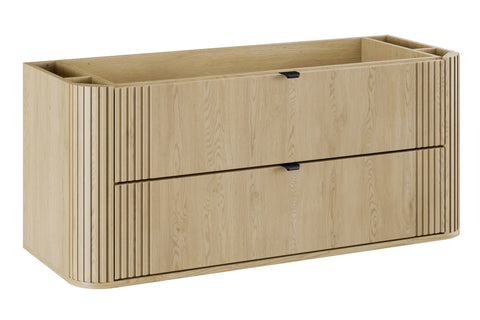 Waschbeckenunterschrank Ovara Cremona Eiche 120 × 52 × 45,8 cm mit 2 Schubladen
