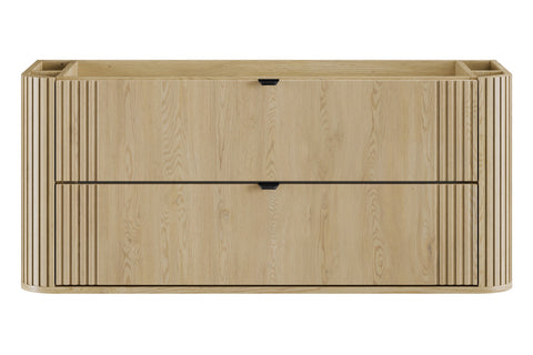 Waschbeckenunterschrank Ovara Cremona Eiche 120 × 52 × 45,8 cm mit 2 Schubladen – Ansicht 2
