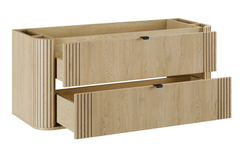 Waschbeckenunterschrank Ovara Cremona Eiche 120 × 52 × 45,8 cm mit 2 Schubladen – Ansicht 3