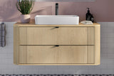 Waschbeckenunterschrank Ovara Cremona Eiche 120 × 52 × 45,8 cm mit 2 Schubladen – Ansicht 5