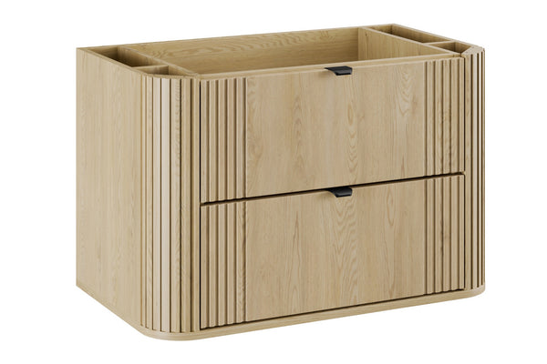 Waschbeckenunterschrank Ovara Cremona Eiche 80 × 52 × 45,8 cm mit 2 Schubladen